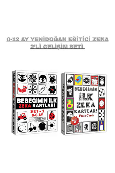 The Monarch Co 0-12 Ay Yenidoğan Eğitici Zeka Kartları 2'li Gelişim Seti | Be...