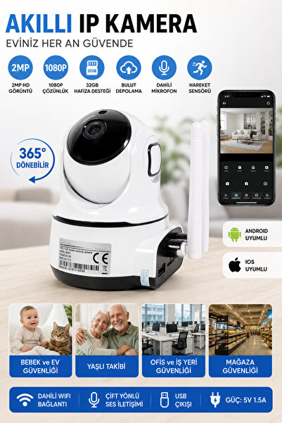 Rabelix Online Marketing 360 Derece Akıllı IP Kamera 1080P HD Wifi Güvenlik K...