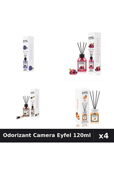 Eyfel Set 4 Odorizant Camera cu Betisoare 120ml - Zambile, Fructe de Pădure, ...
