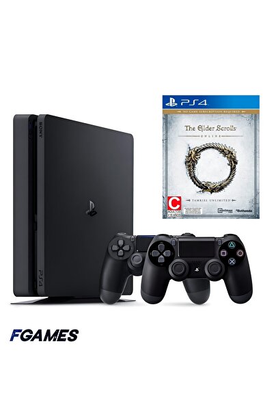 Sony Consola Playstation 4 Slim Ps4 500gb + Două controlere + The Elder Scrol...