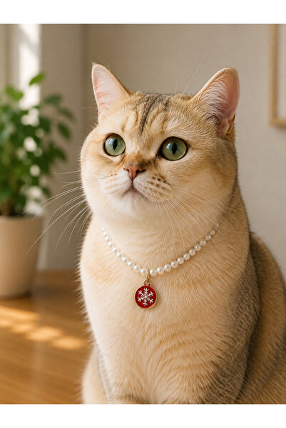 HALHALMILL Christmas Themed Pearl Cat Necklace