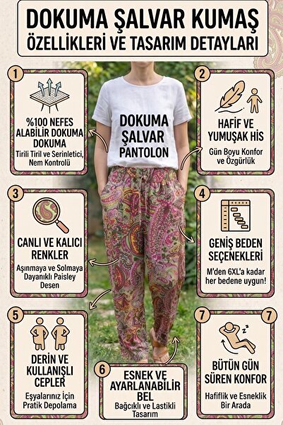 Azıcık Akıllı Kadın Kahve Timsah Desen Rahat Dökümlü Bol Paça Dokuma Şalvar 25KSLVH504