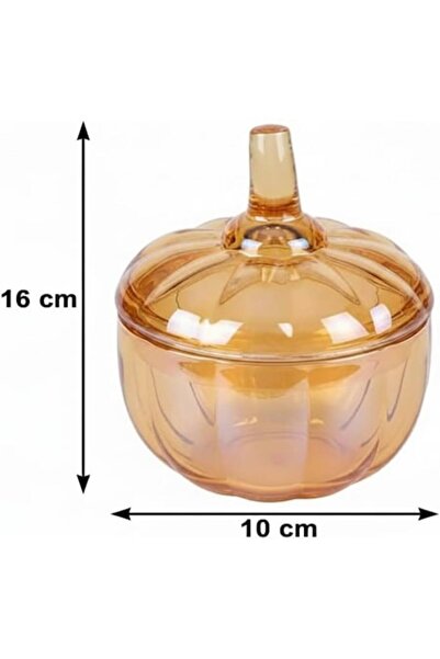 wei inox Borosilicate Glass Pumpkin-Shaped Jar with Lid, 700 ml, 10x16 cm, De...
