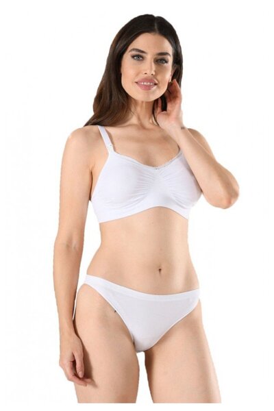 Miss Fit Women's nursing bra with removable cups, white color