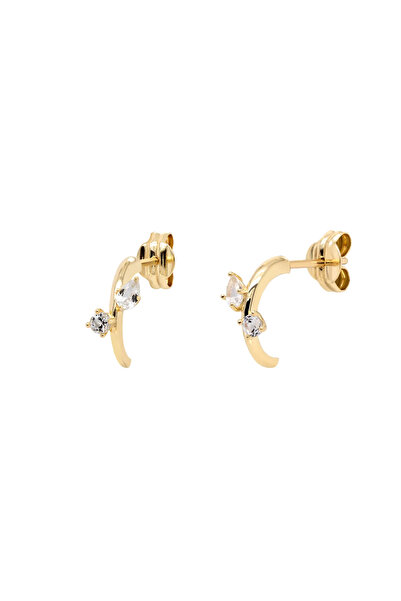Lisa&Co. Cercei Aur Crystal Hoops
