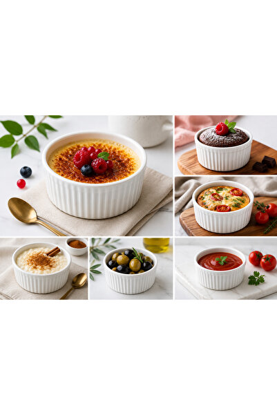 LeyMasion Ley Maison 12 cm Porselen Fırın Kabı | Sufle Kabı, Creme Brulee Kab...