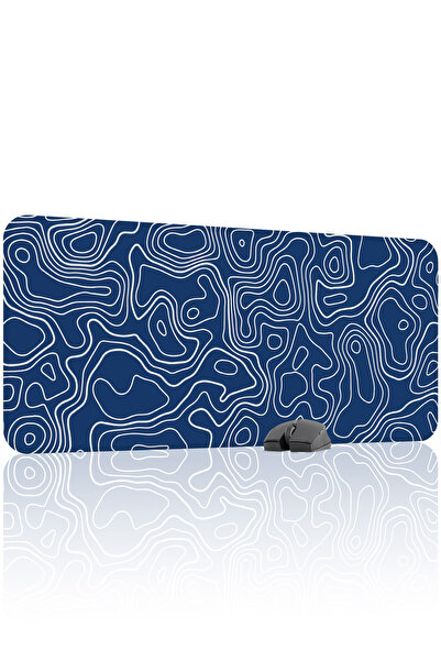 mousepad bastir Blue White 90X40 XXL Fan Gaming Player Mouse Pad Non-Slip Bas...