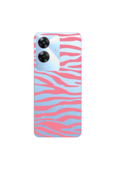Other Realme Note 60 Pink Zebra Transparent Silicone TPU Θήκη