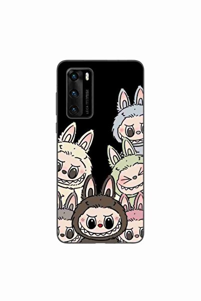OEM Husa compatibila cu Huawei P40 Silicon Gel Tpu Model Labubu Pattern Black