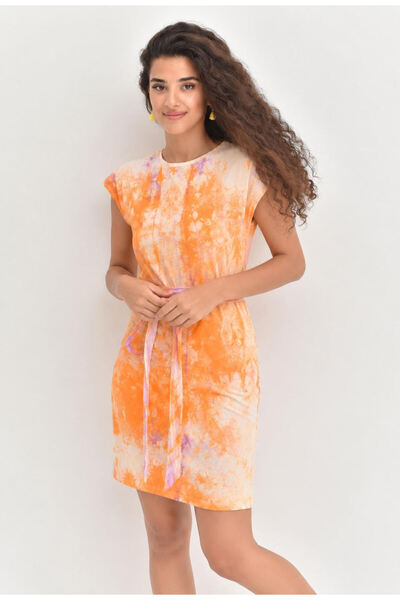 Royteks Fashion Batik desenli kadın vatkalı elbise