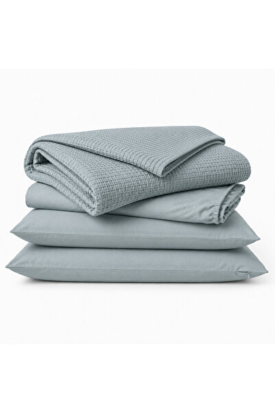 Meltem Bed linen Top Bottom Set with pike duvet, 100% Cotton, Stretchy sheet ...