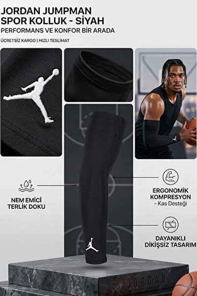 Nike Jordan Jumpman Siyah/Beyaz Sporcu Kolluğu - Basketbol, Voleybol, Fitness...