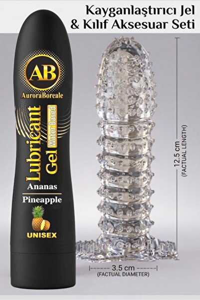 AuroraBoreale Premium 125 ML Ananaslı Kayganlaştırıcı Jel Şeffaf Kılıf Tırtık...
