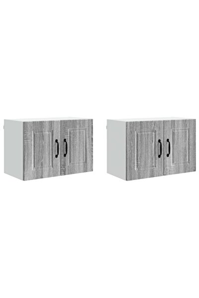 vidaxl Dulap de bucătărie cu raft 2 pcs Gri Sonoma 60 x 31 x 40 cm