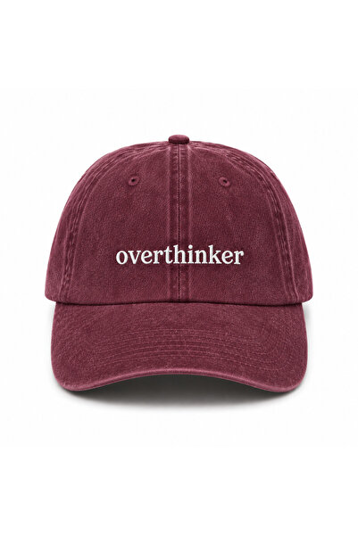 WeavedCo "Overthinker" Aesthetic Saying Embroidered Vintage Washed Baseball Cap