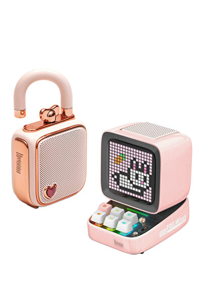 DIVOOM Ditoo Pro Pembe Bluetooth Hoparlör ve Ses Kayıt Özellikli LoveLock Hed...