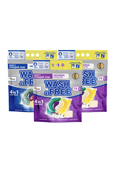 Wash & Free Promo Pack - 3x Laundry detergent capsules Lavender and Jasmine &...