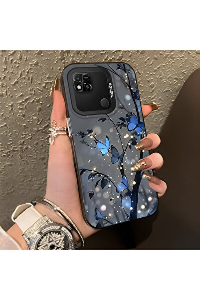 PATTERNOVA Redmi 9C/10A Uyumlu Nazarik Kelebek Desenli, Tam Kaplama Koruma, Ş...