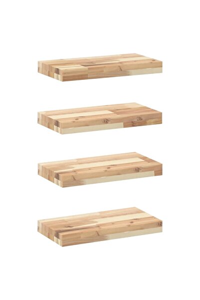 vidaxl Rafturi suspendate 4 buc. 40x20x4 cm lemn masiv acacia netratat