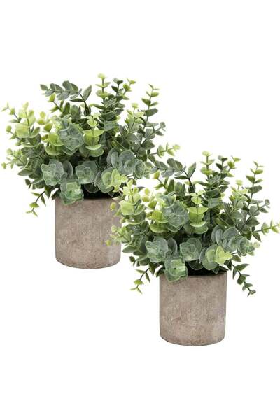 Arabest Artificial Potted Plants,Eucalyptus Boxwood Rosemary Faux Herbs,Small...