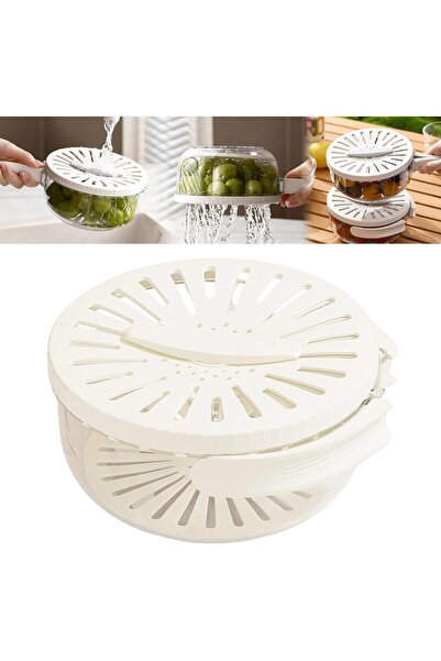 Arabest Kitchen Fruit Drainage Basket,Multifunctional 3-in-1 Bowl,Fruit and V...