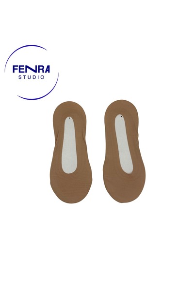 FENRA STUDIO Laser Cut Microfiber Invisible Beige Ballerina Socks 2-Pack - No...