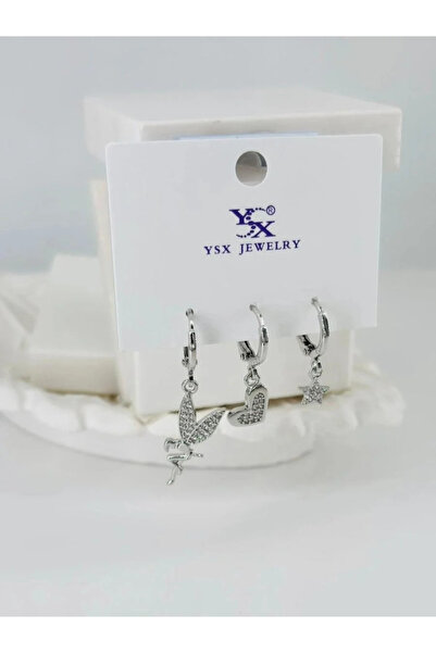 Marsilyan Nvdn- Ieg - Zircon Stone Triple Combination Earrings Iegrs-Nvdn1