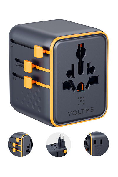 VOLTME 5-in-1 Universal Travel Adapter 20W PD Fast Charger with Dual USB-C, U...
