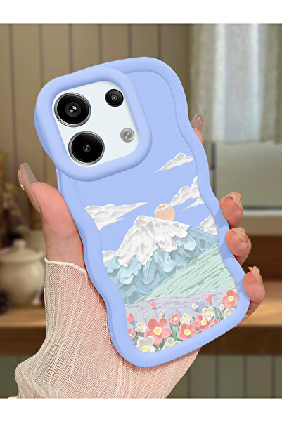 Hontinga Redmi Note 13 Pro 5G Uyumlu Kılıf kamera koruyucu Mavi Silikon Coupl...