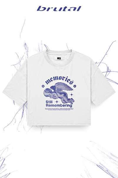 Brutal Dept. Memories Still Remembering Melek Printed Oversize Crop T-Shirt U...