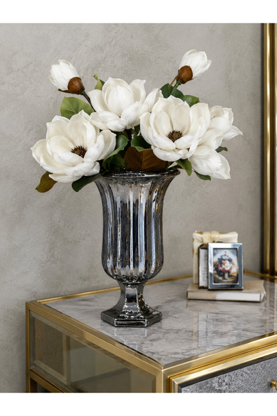Hinora Glass Vase with Footed Bombes for Dressuar Top and Central Coffee Tabl...