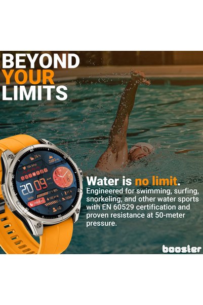 BOOSTER REVIEW Smartwatch Booster Military M3, AMOLED 1.43”, GPS multi-satelit, răspuns rapid WhatsApp, 5ATM, baterie 670mAh, 100+ moduri sport, puls, SpO2, somn, busolă, altimetru, lanternă, Android/iOS