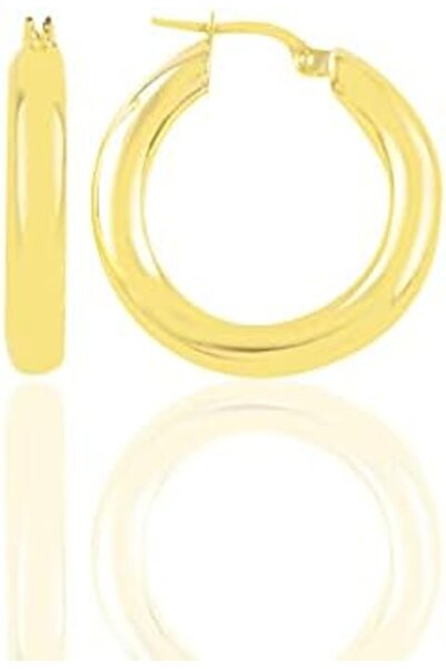 Yıldızan Terra Organic Silver Gold Gilded 5 mm Thick 29 mm Large Thick Silver...