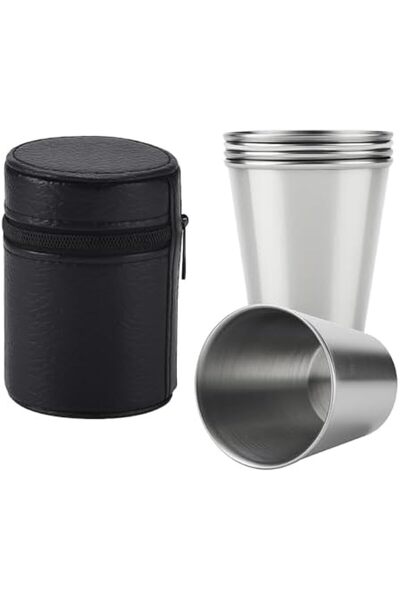 Yıldızan Terra Organik 4-Piece Stainless Steel Shot Coffee Camping Cup Set 70...