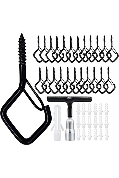 The Bros 24 قطعة من خطافات Q-Hanger للإضاءة المعلقة، وخطافات سقف للنباتات وأج...
