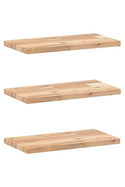 vidaxl Rafturi suspendate 3 buc. 40x20x2 cm lemn masiv acacia netratat