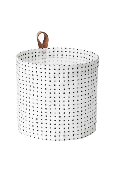 IKEA Plumsa Çamaşır Sepeti 11 Litre Beyaz Siyah