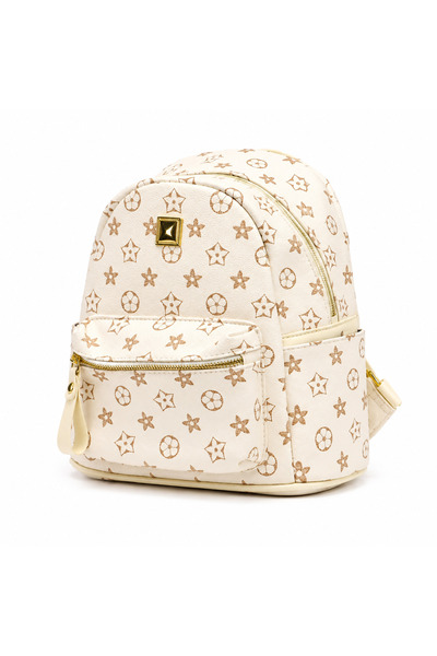 S.G Caterina Cream Mini Backpack for Women | Stylish PU Leather Casual Travel...