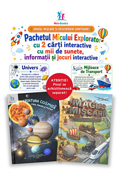 minibooks Pachetul Micului Explorator cu 2 cărți interactive – Univers și Mij...