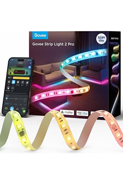 Govee RGBIC 10m LED Şerit Işığı 2 Pro, Matter, Müzik Senkronizasyonlu Akıllı ...