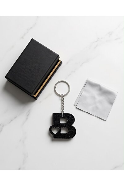 Luvia Accesories Keychain Letter B with Heart Epoxy Keychain