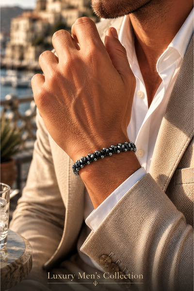 Jack Ferrero Luxury men's collection macrame knit bracelet