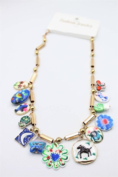 Generic Brand Figured charm necklace - multi-color