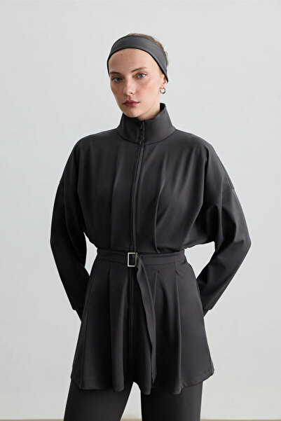 BE BLUE Anthracite Belt Detail Sports Jacket