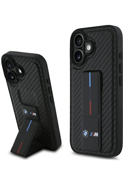 BMW M Grip Stand Λείο και Ανθρακονημάτινο Πίσω Κάλυμμα Πλαστικό Μαύρο (iPhone...
