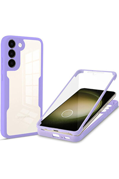 Techsuit ColorVerse 360 Πλήρους Κάλυψης Σετ Σιλικόνης με Σκληρυμένο Γυαλί Μωβ...