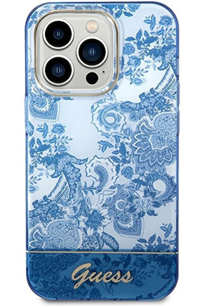 Guess Porcelain Collection Back Cover Plastic White / Blue (iPhone 14 Pro Max...