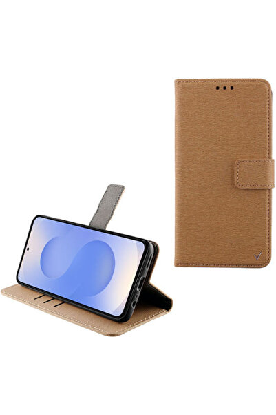 Other Volte-Tel Book Συνθετικό Δέρμα / Σιλικόνη / Δέρμα Χρυσό (Galaxy S25) Κω...
