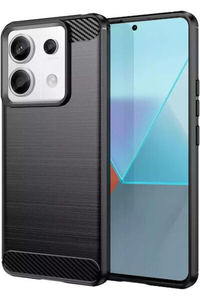 Hurtel Carbon Back Cover Silicone Black (Redmi Note 13 Pro+)