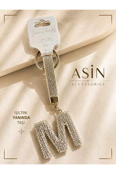ASİNACCESSORİESS HARFLİ SAVAROSKİ TAŞLI ANAHTARLIK (T-C-E-S-Z-B-G-M-K-Y-B-D-N...